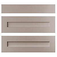 Cooke & Lewis Carisbrooke Taupe Drawer front (W)800mm, Set of 3