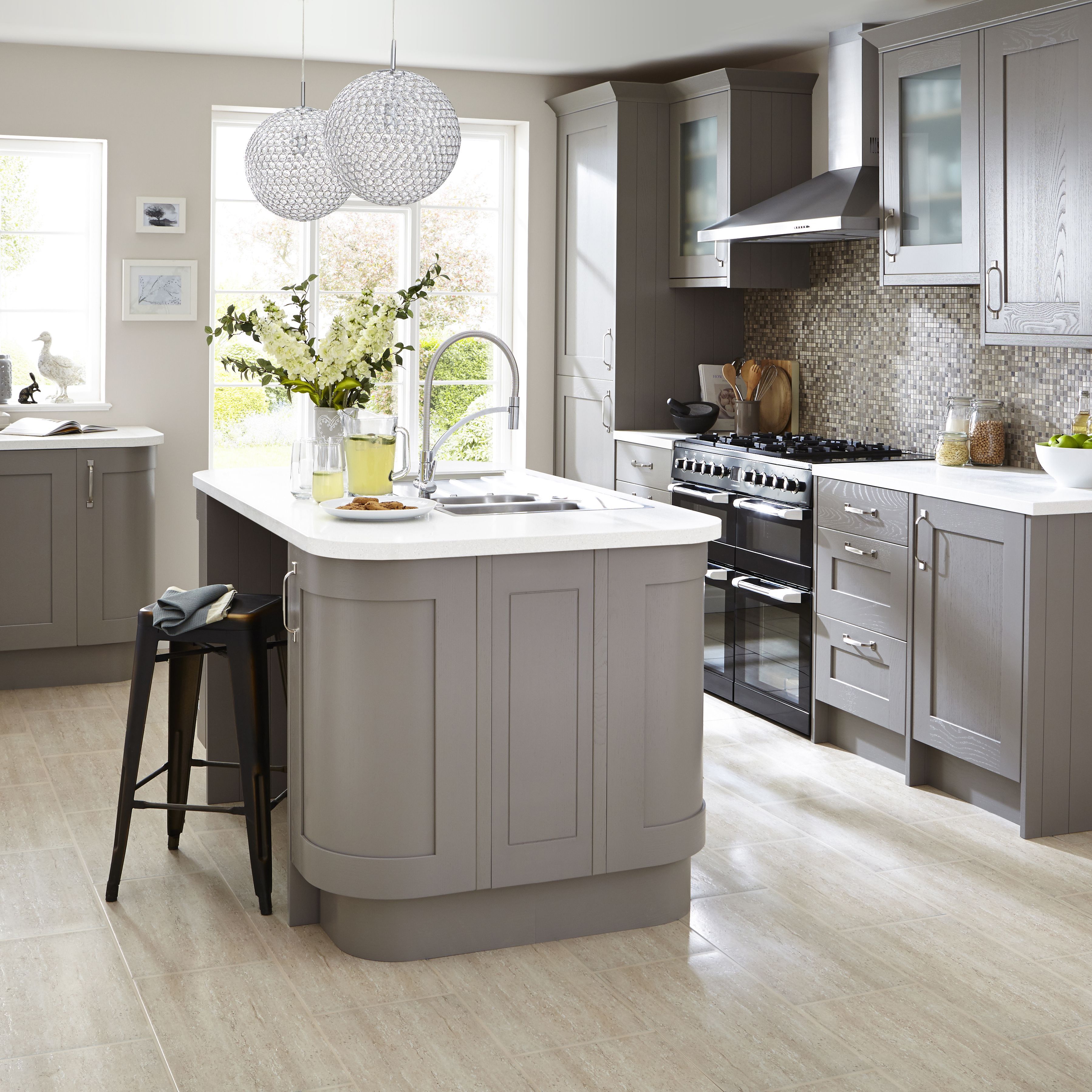 Cooke Lewis Carisbrooke Taupe Tall Cabinet Door W 500mm Diy At B Q