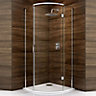 Cooke & Lewis Cascata Clear Silver effect Quadrant Shower enclosure - Hinged door (W)80cm (D)80cm