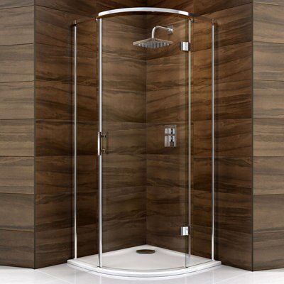 Cooke & Lewis Cascata Clear Silver Effect Quadrant Shower Enclosure ...