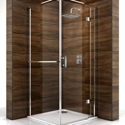 Cooke & Lewis Cascata Clear Silver Effect Square Shower Enclosure With ...