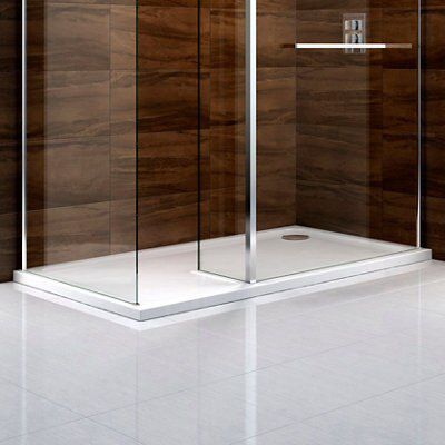 Cooke & Lewis Cascata Silver effect Right-handed Rectangular Shower Enclosure & tray - Walk-in entry (H)199.5cm (W)140cm (D)90cm