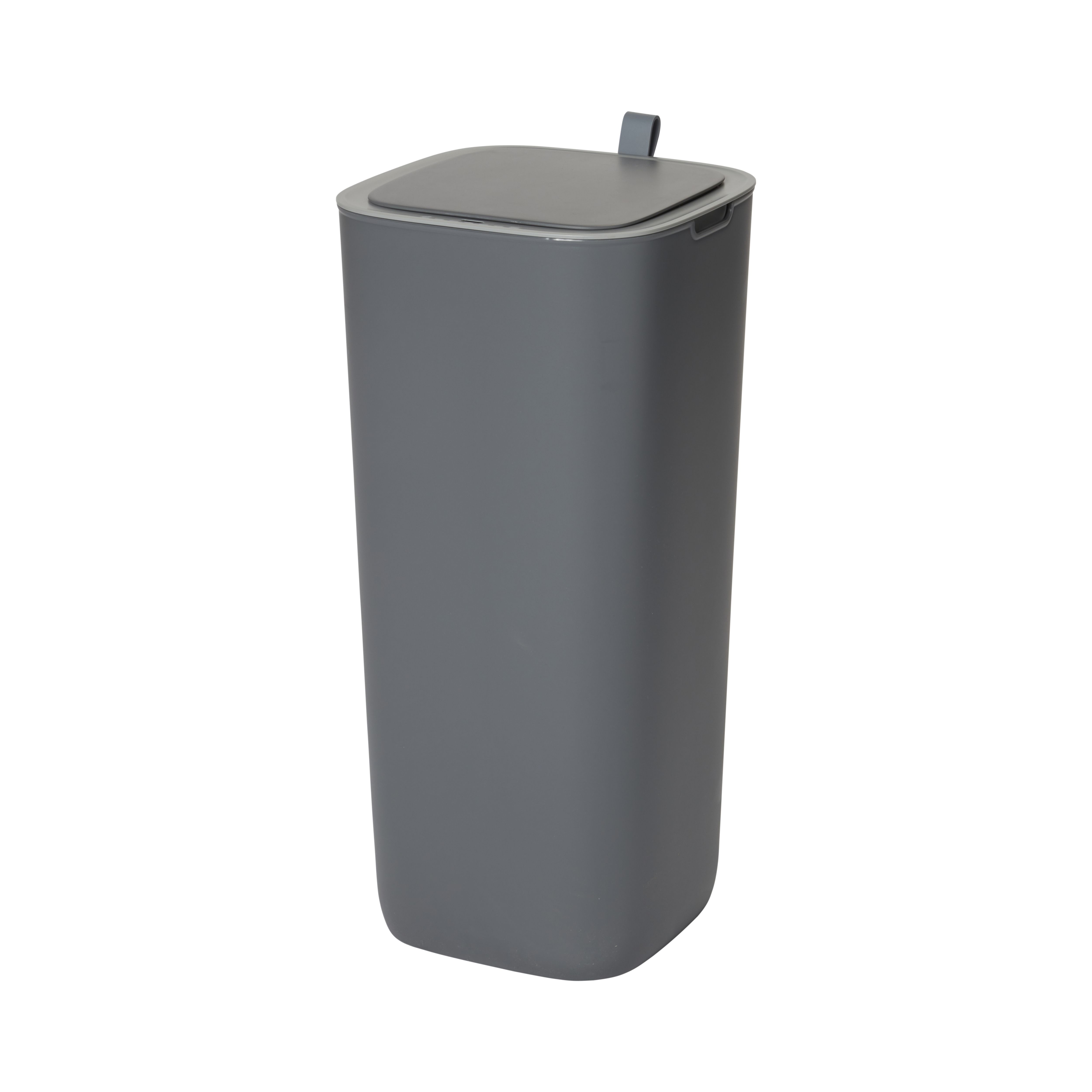 Cooke & Lewis Casetta Soft close Anthracite Plastic Square Freestanding Kitchen Sensor Bin, 30L