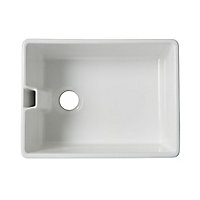 Cooke & Lewis Chadwick White Ceramic Rectangular 1 Bowl Sink (W)455mm