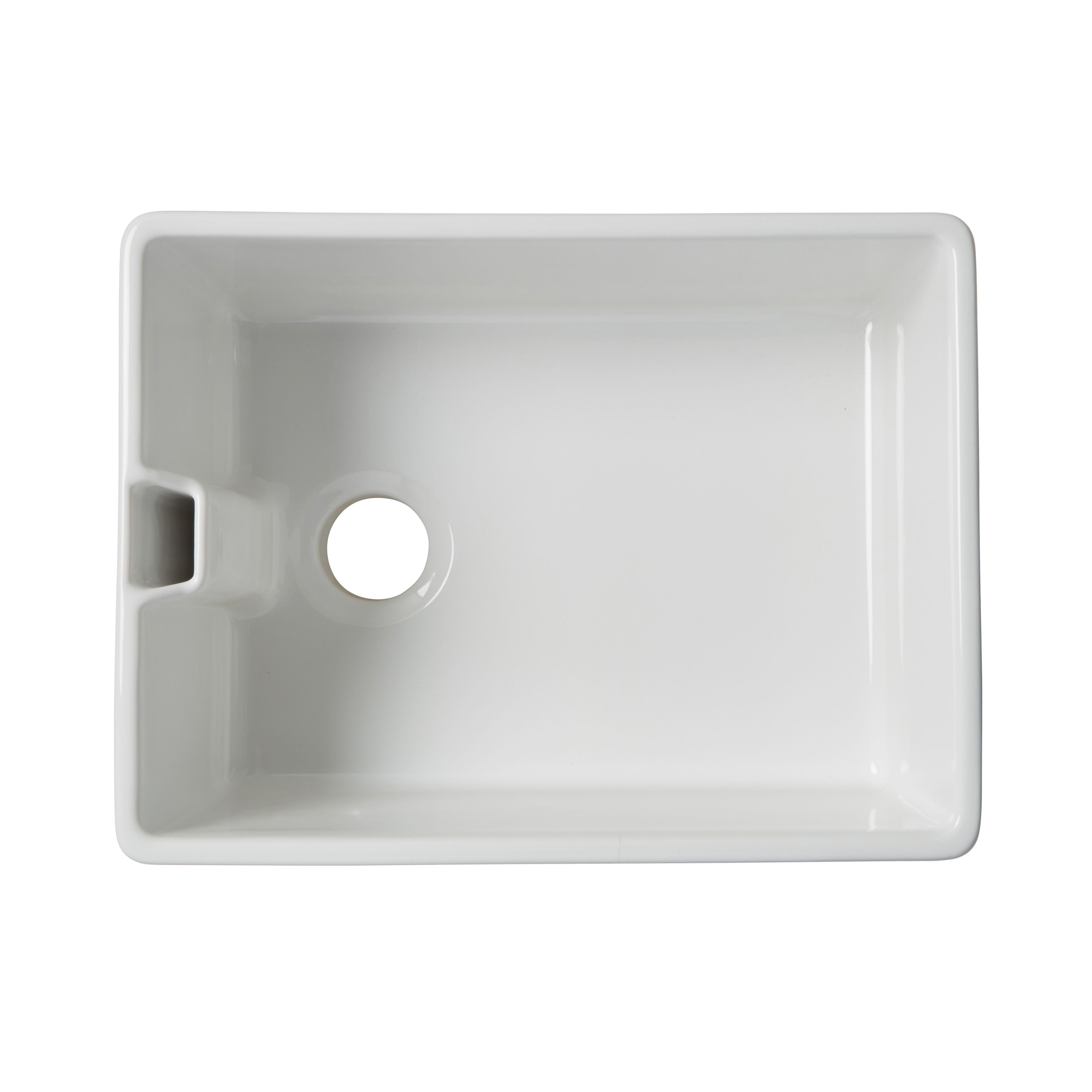 Cooke u0026 Lewis Chadwick White Ceramic Rectangular 1 Bowl Sink (W)455mm | DIY  at Bu0026Q