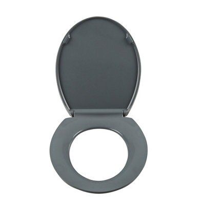 Cooke & Lewis Changi Grey Soft close Toilet seat
