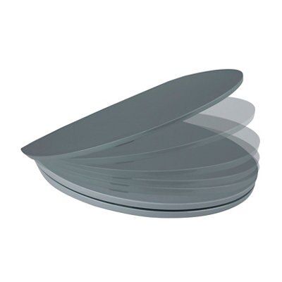 Cooke & Lewis Changi Grey Soft close Toilet seat