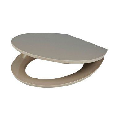 Cooke & Lewis Changi Taupe Soft close Toilet seat