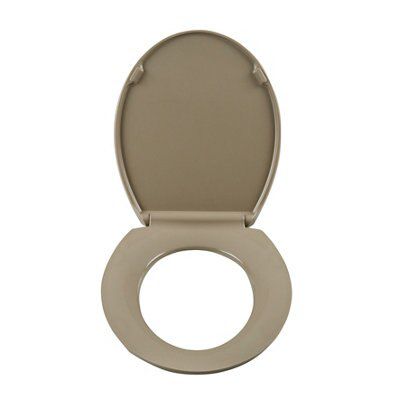Cooke & Lewis Changi Taupe Soft close Toilet seat