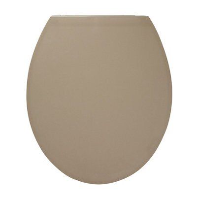 Cooke & Lewis Changi Taupe Soft close Toilet seat