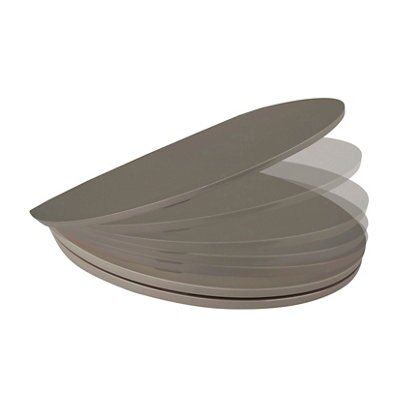 Cooke & Lewis Changi Taupe Soft close Toilet seat