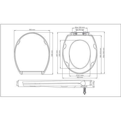 Cooke & Lewis Changi Taupe Soft close Toilet seat