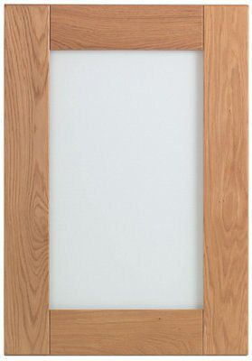 Cooke & Lewis Chesterton Solid Oak Glazed Cabinet door (W)500mm (H)715mm (T)20mm