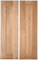 Cooke & Lewis Chesterton Solid Oak Larder Cabinet door (W)300mm (H)1912mm (T)20mm, Set of 2