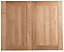 Cooke & Lewis Chesterton Solid Oak Larder Cabinet door (W)600mm (H)1912mm (T)20mm, Set of 2