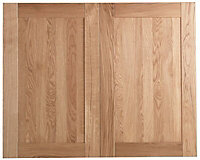 Cooke & Lewis Chesterton Solid Oak Larder Cabinet door (W)600mm, Set of 2