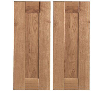 Cooke & Lewis Chesterton Solid Oak Tall corner Cabinet door (W)250mm, Set of 2