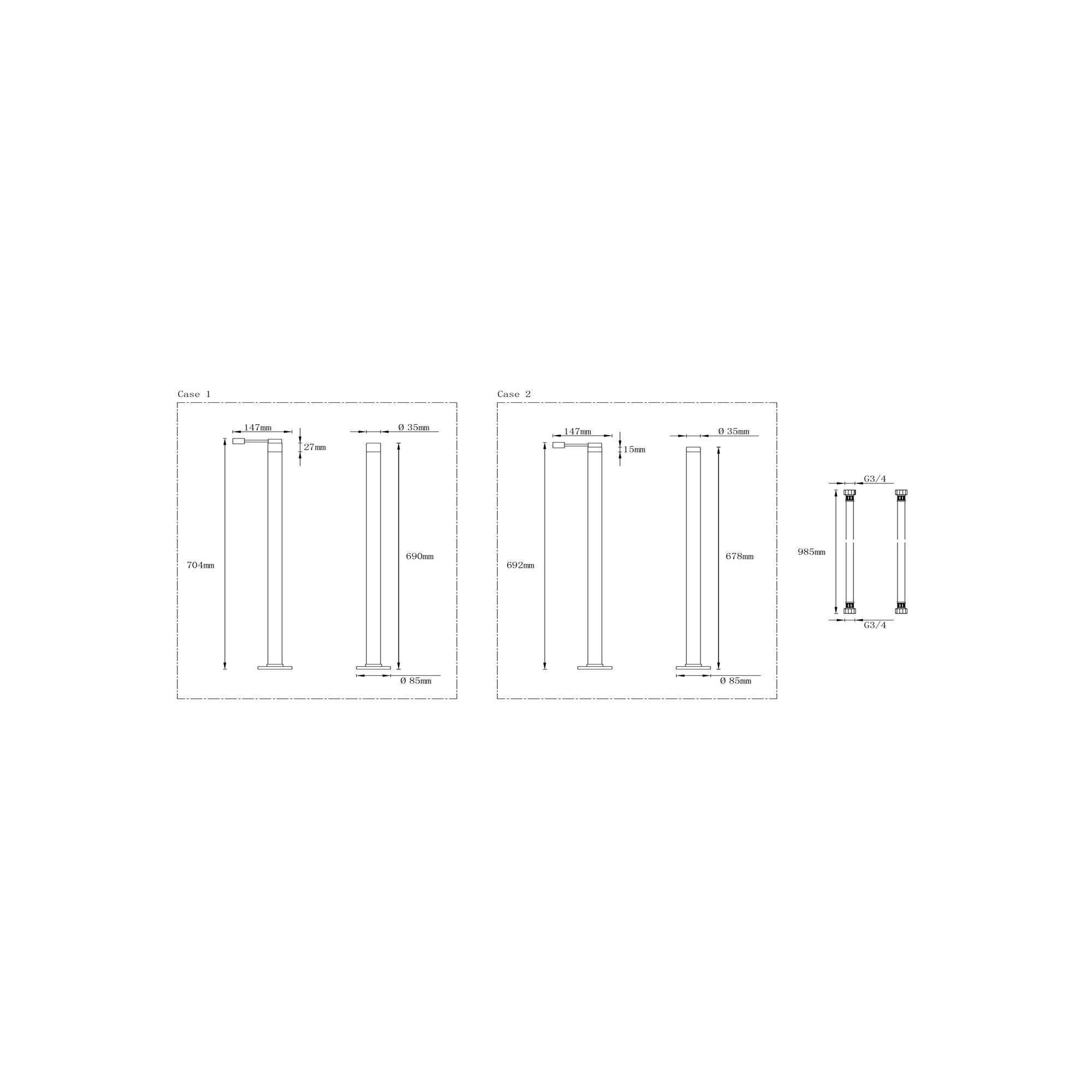 Cooke & Lewis Chrome effect Bath standpipe, Pack of 2