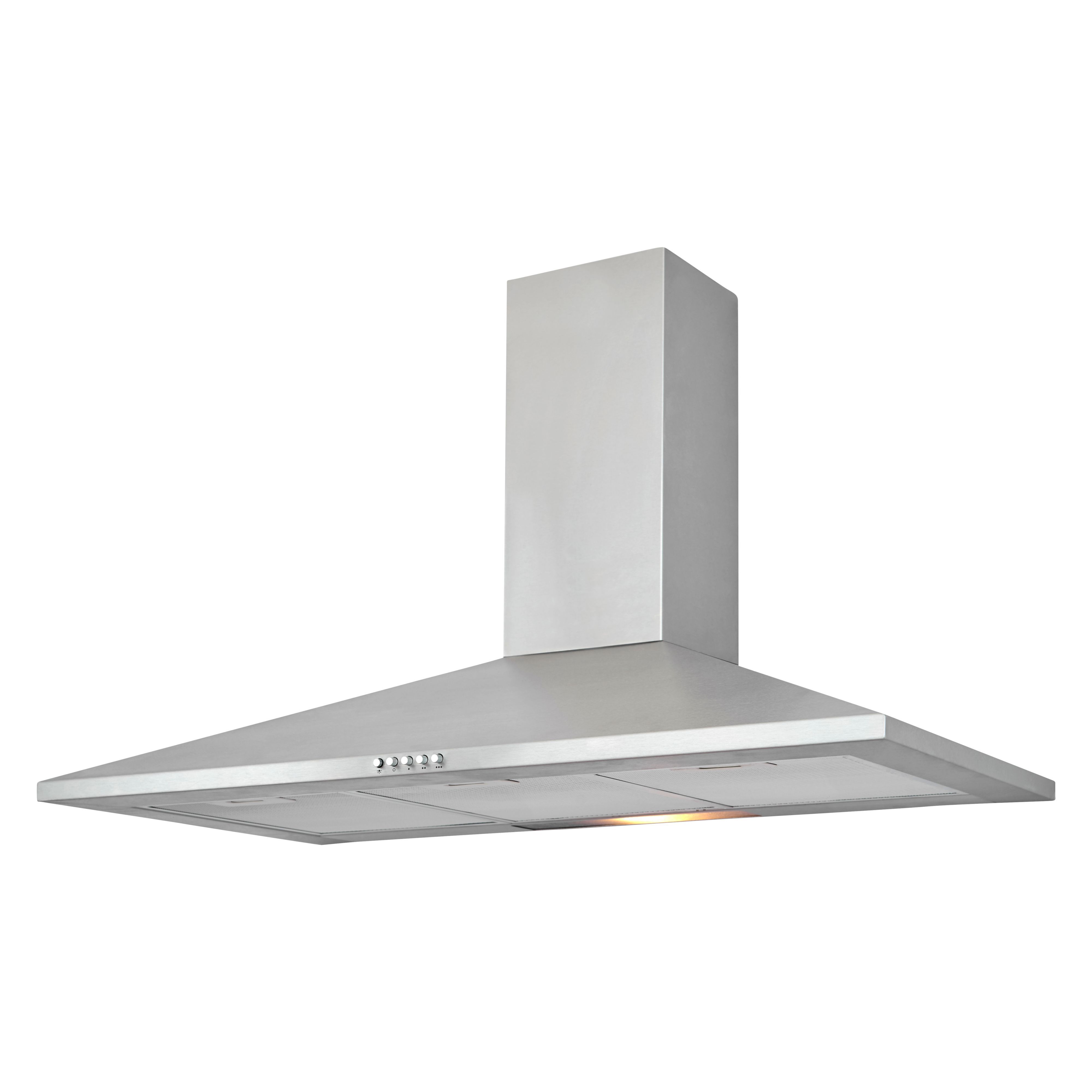 Cooke & Lewis CHS90 Stainless steel Chimney Cooker hood (W)90cm - Brushed inox stainless steel effect
