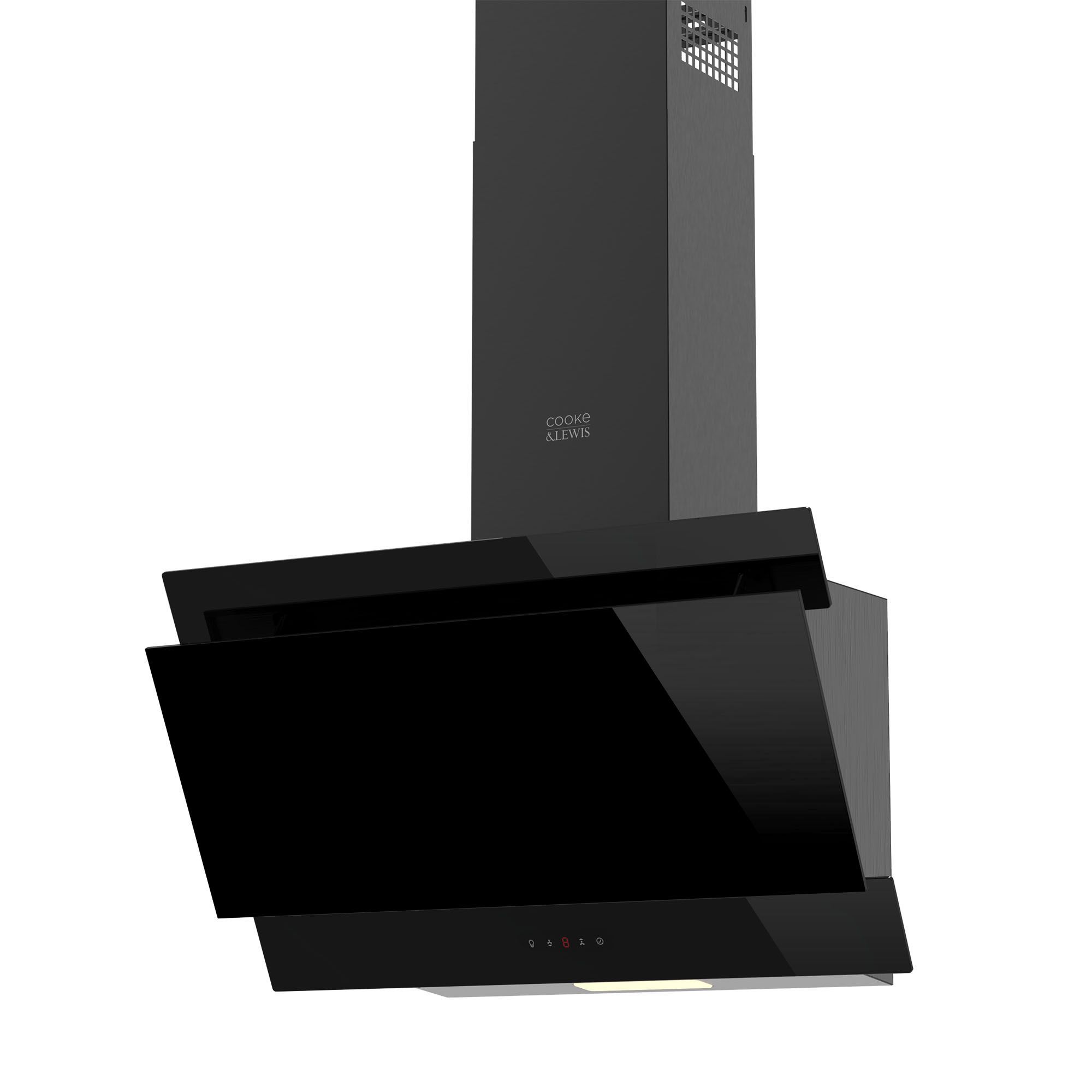 Cooke & Lewis CL60AGHRF Black Metal Angled Cooker hood, (W)60cm