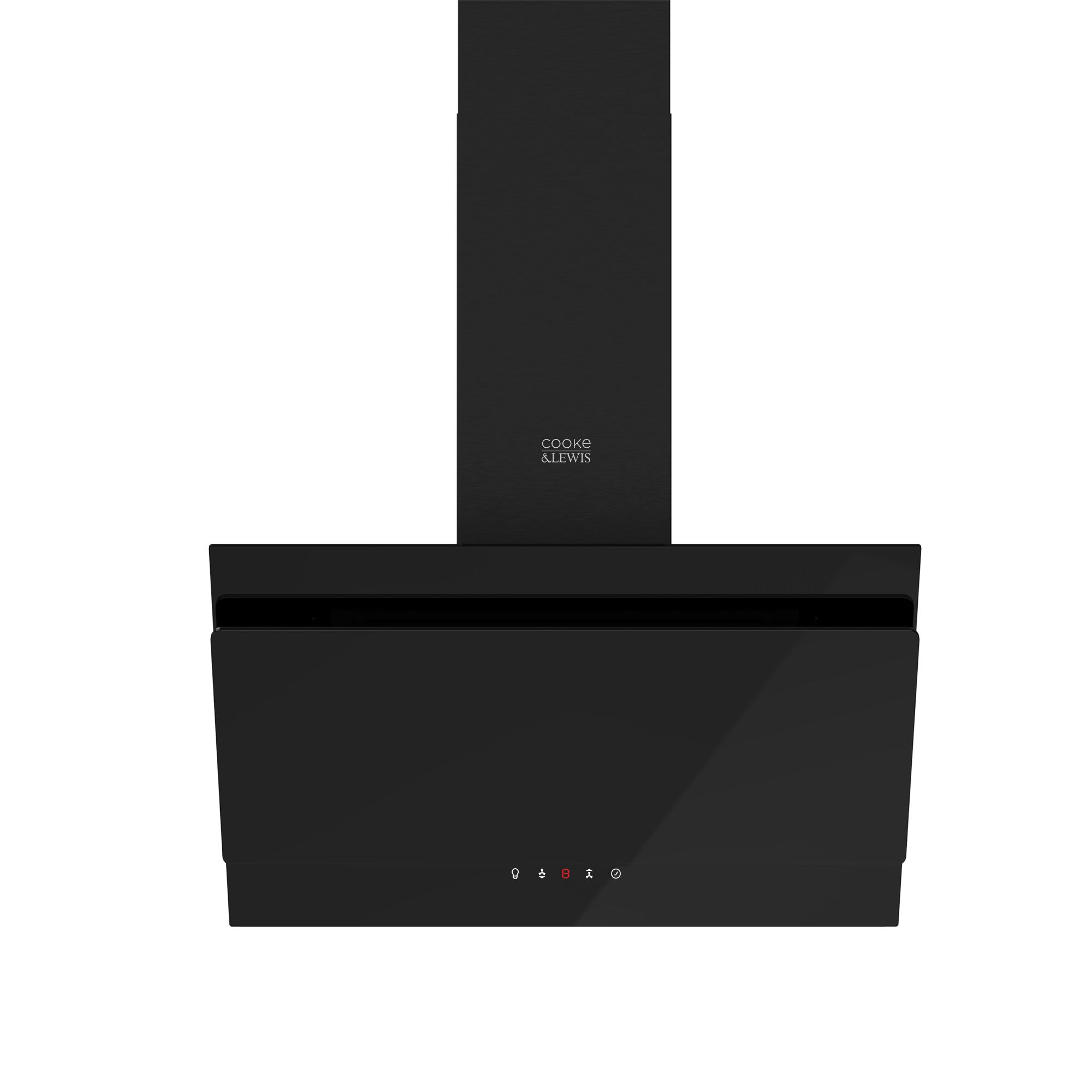 Cooke & Lewis CL60AGHRF Black Metal Angled Cooker hood, (W)60cm