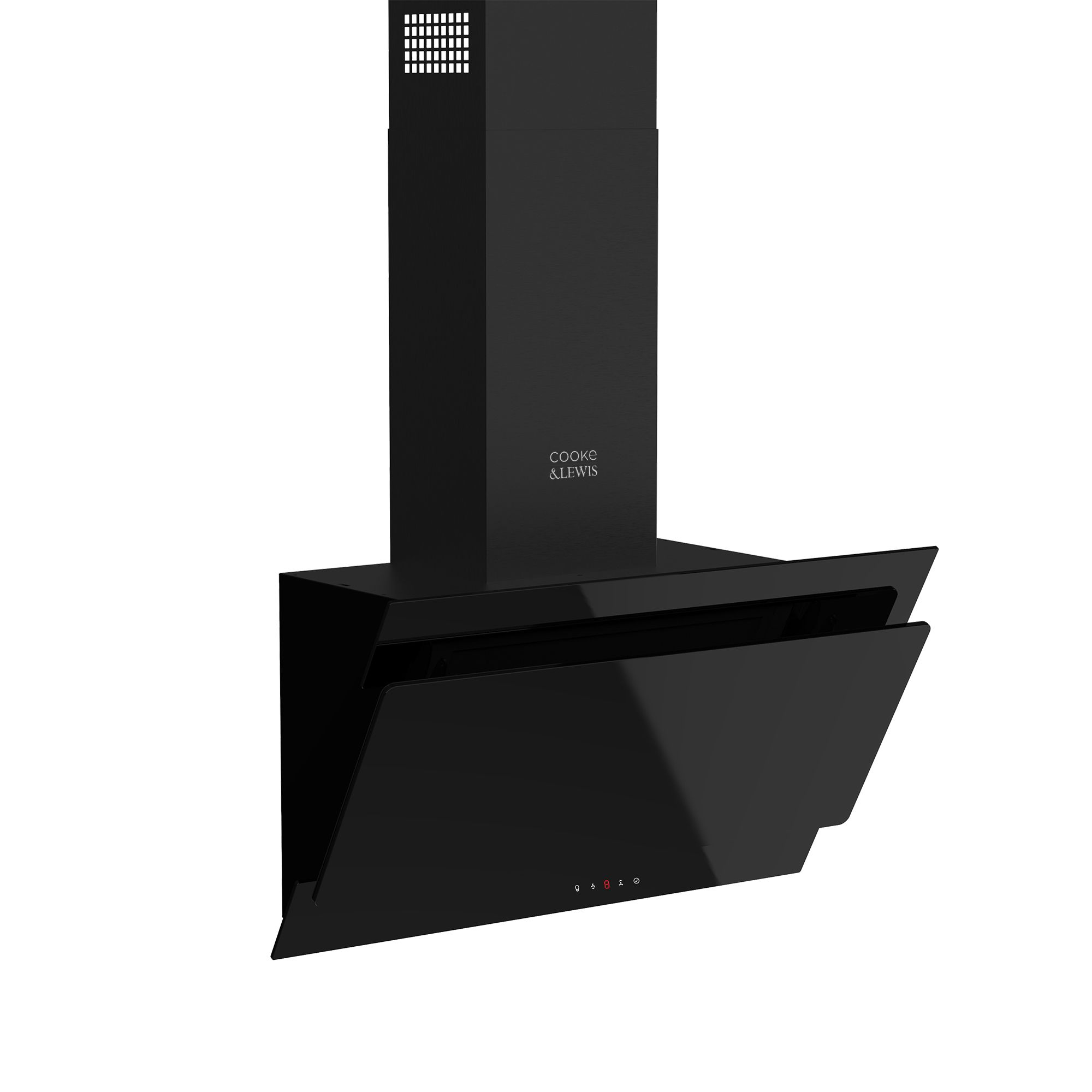 Cooke & Lewis CL60AGHRF Black Metal Angled Cooker hood, (W)60cm