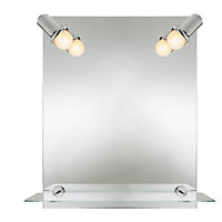 Cooke & Lewis Clarach Rectangular Wall-mounted Bathroom Illuminated Bathroom mirror (H)60cm (W)50cm