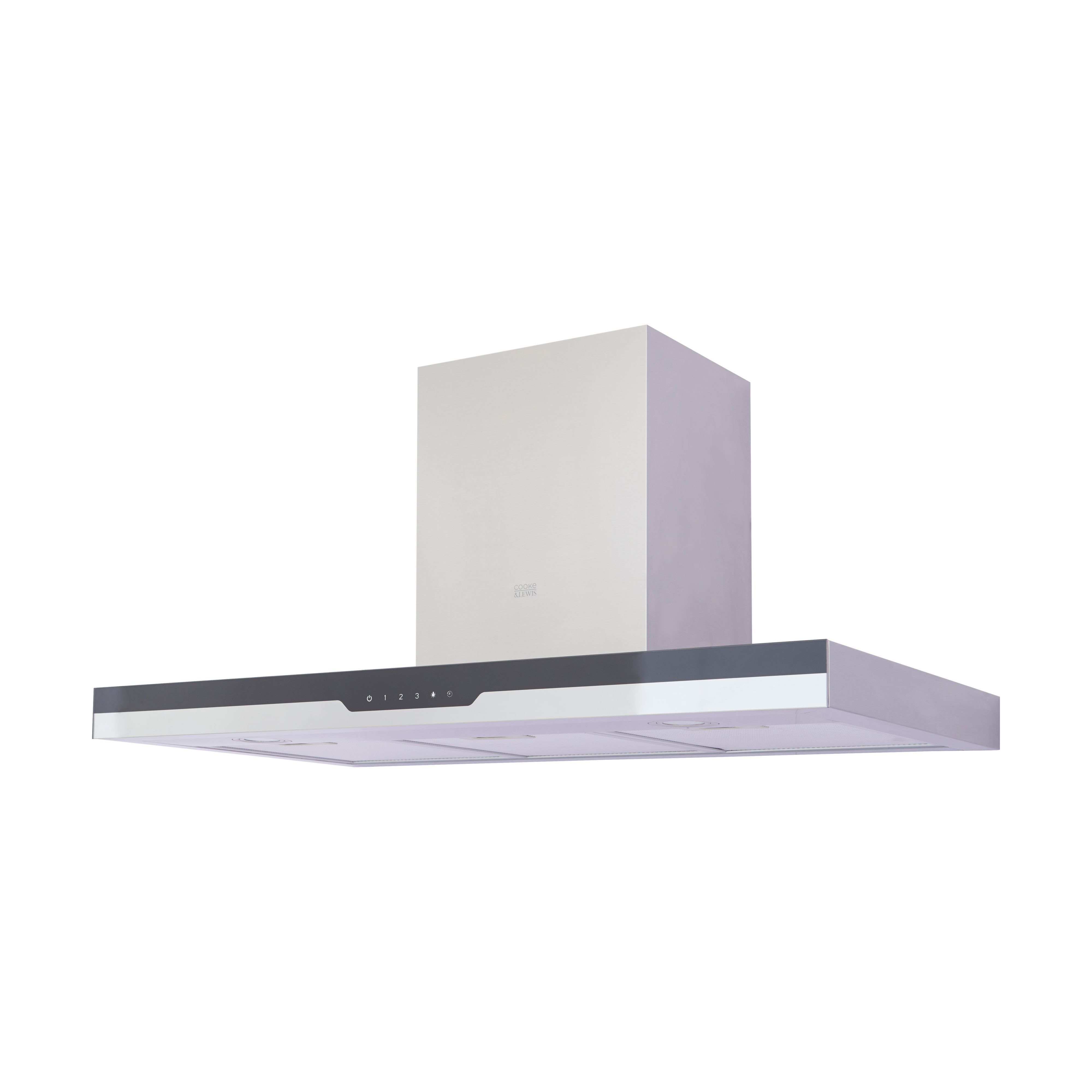 Cooke & Lewis CLBHS90 Black Glass & stainless steel Box Cooker hood, (W