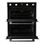 Cooke & Lewis CLBUDO89 Black Built-in Double oven