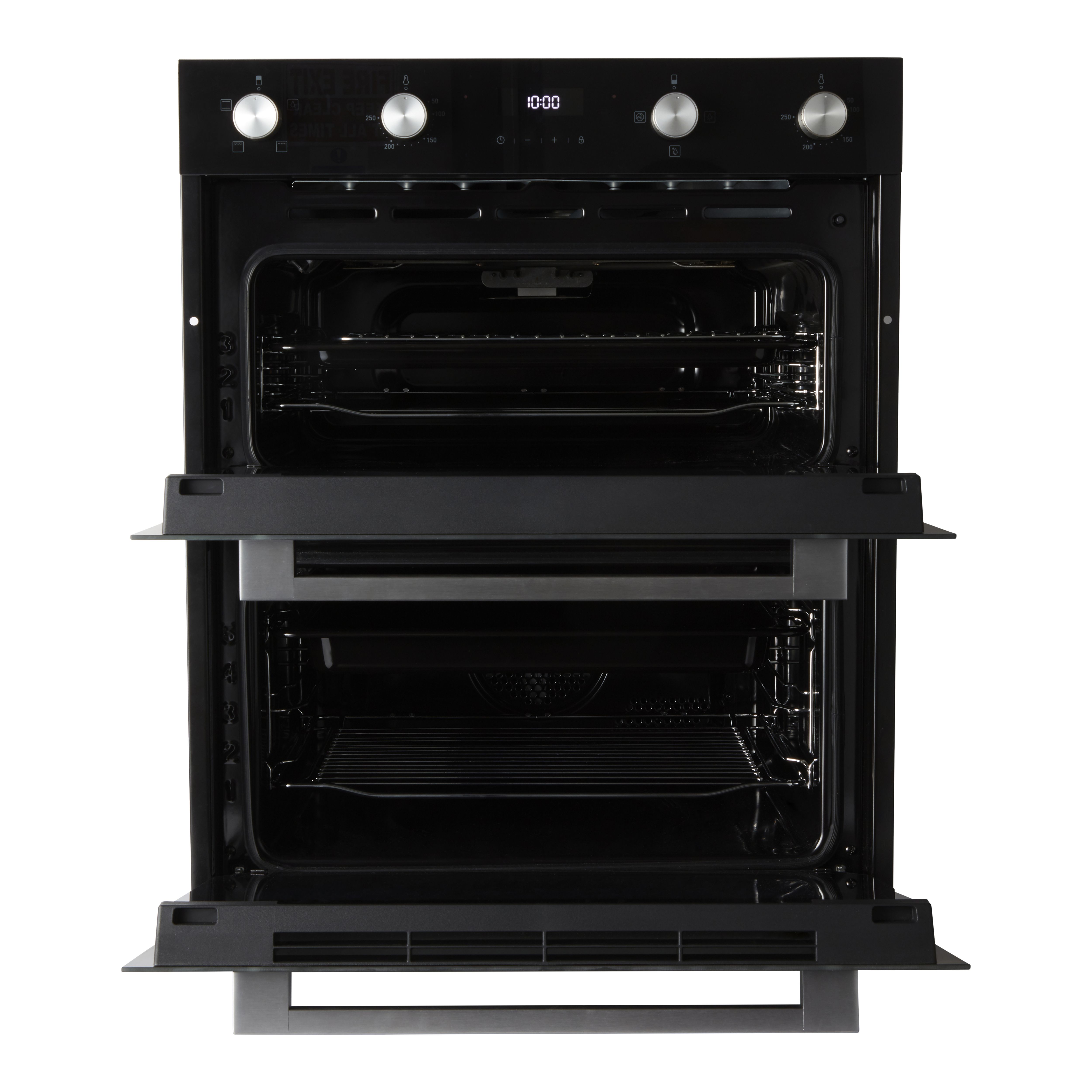 Cooke & Lewis CLBUDO89 Black Built-in Electric Double Oven | DIY At B&Q