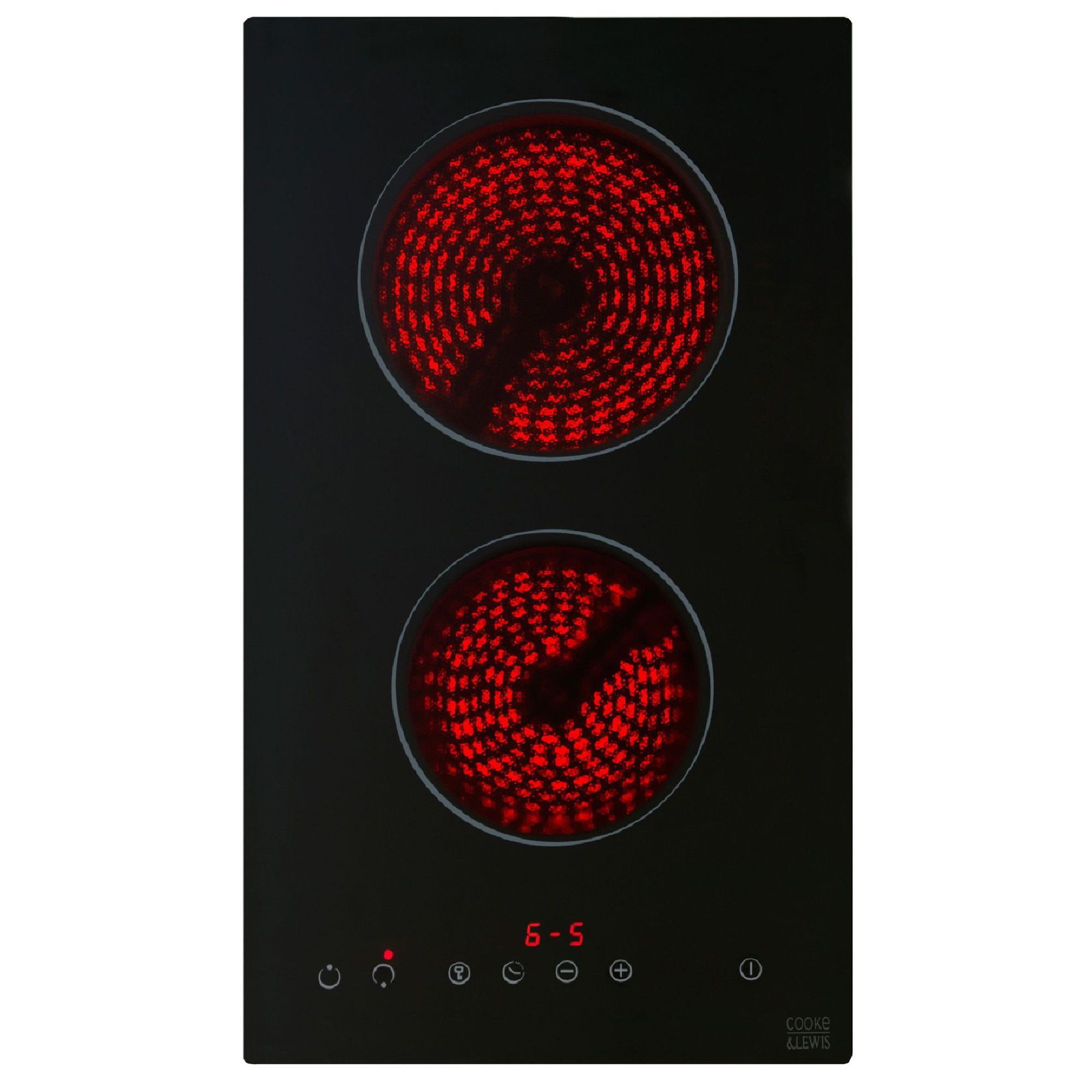 Cooke & Lewis CLCER30A 2 burner Ceramic Hob 29cm - Black