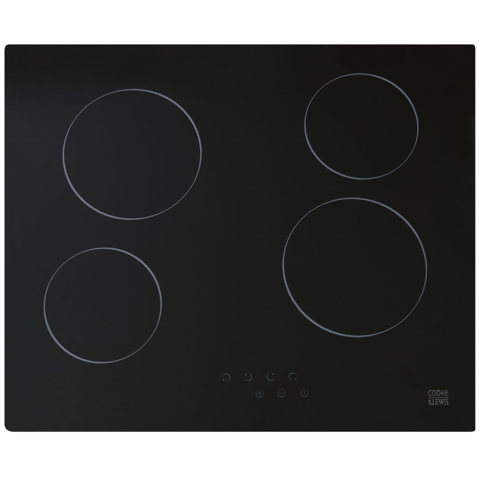 Cooke & Lewis CLCER60A 4 burner Ceramic Hob 59cm - Black