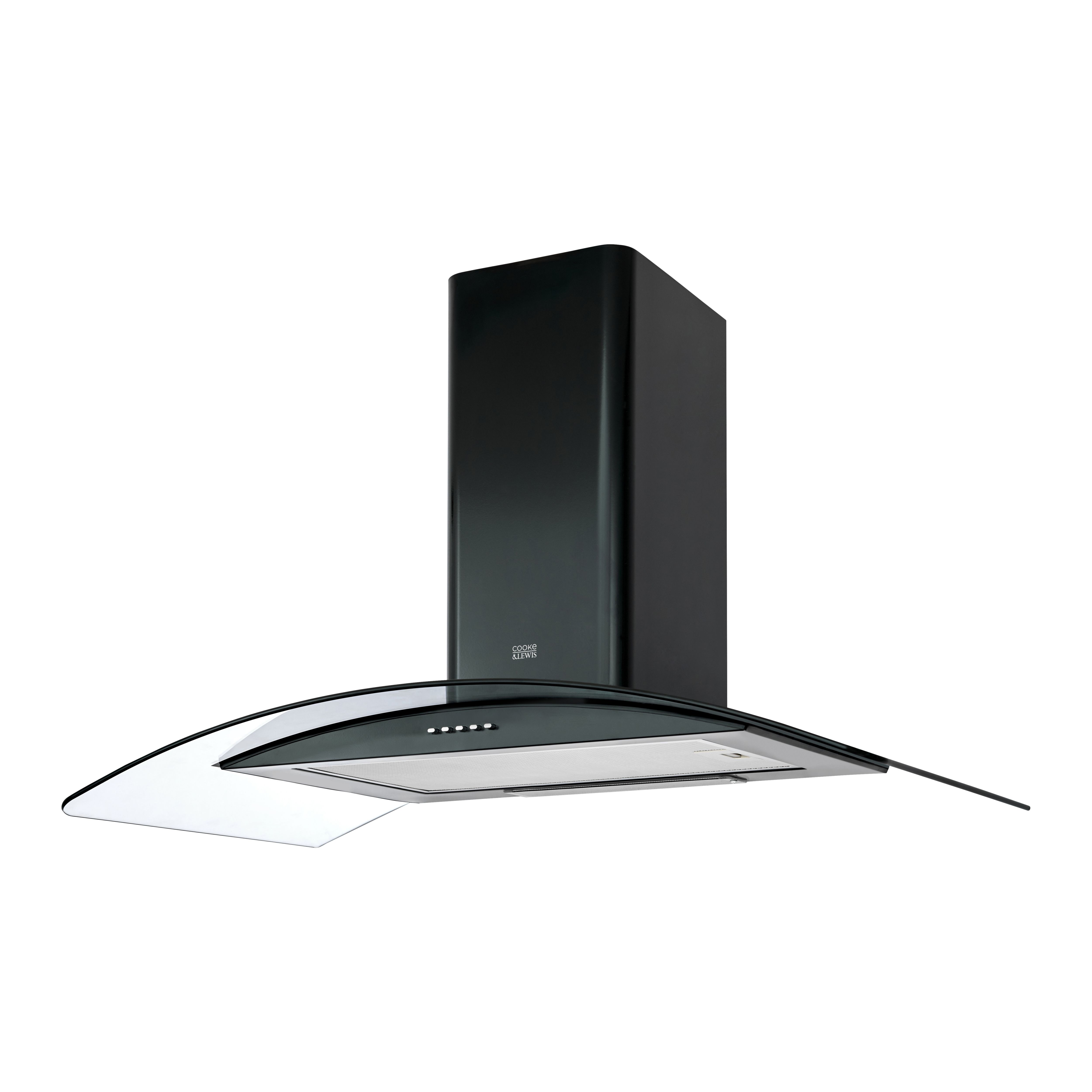 Cooke & Lewis CLCGB90 Steel Curved Cooker hood (W)90cm - Black