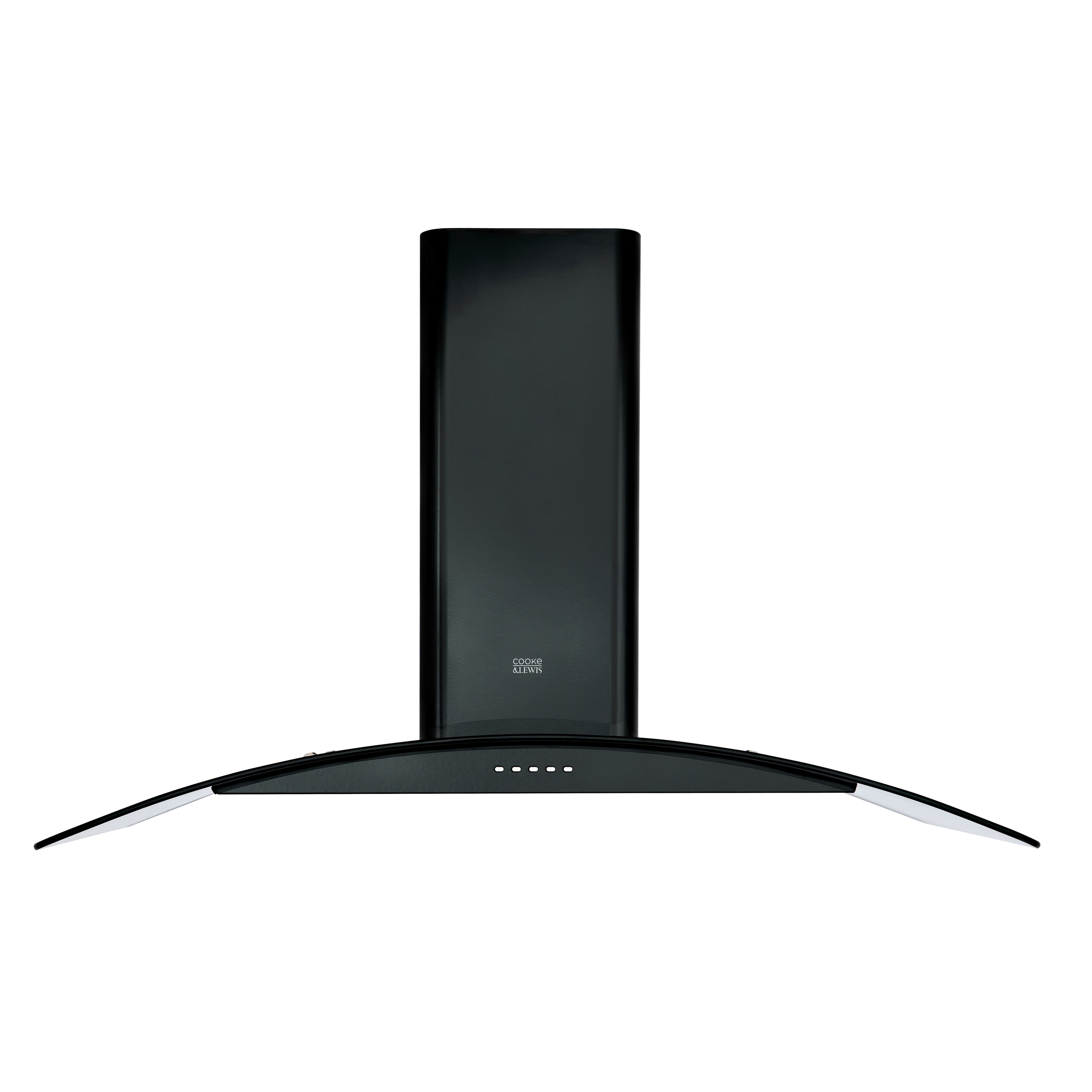 Cooke & Lewis CLCGB90 Steel Curved Cooker hood (W)90cm - Black