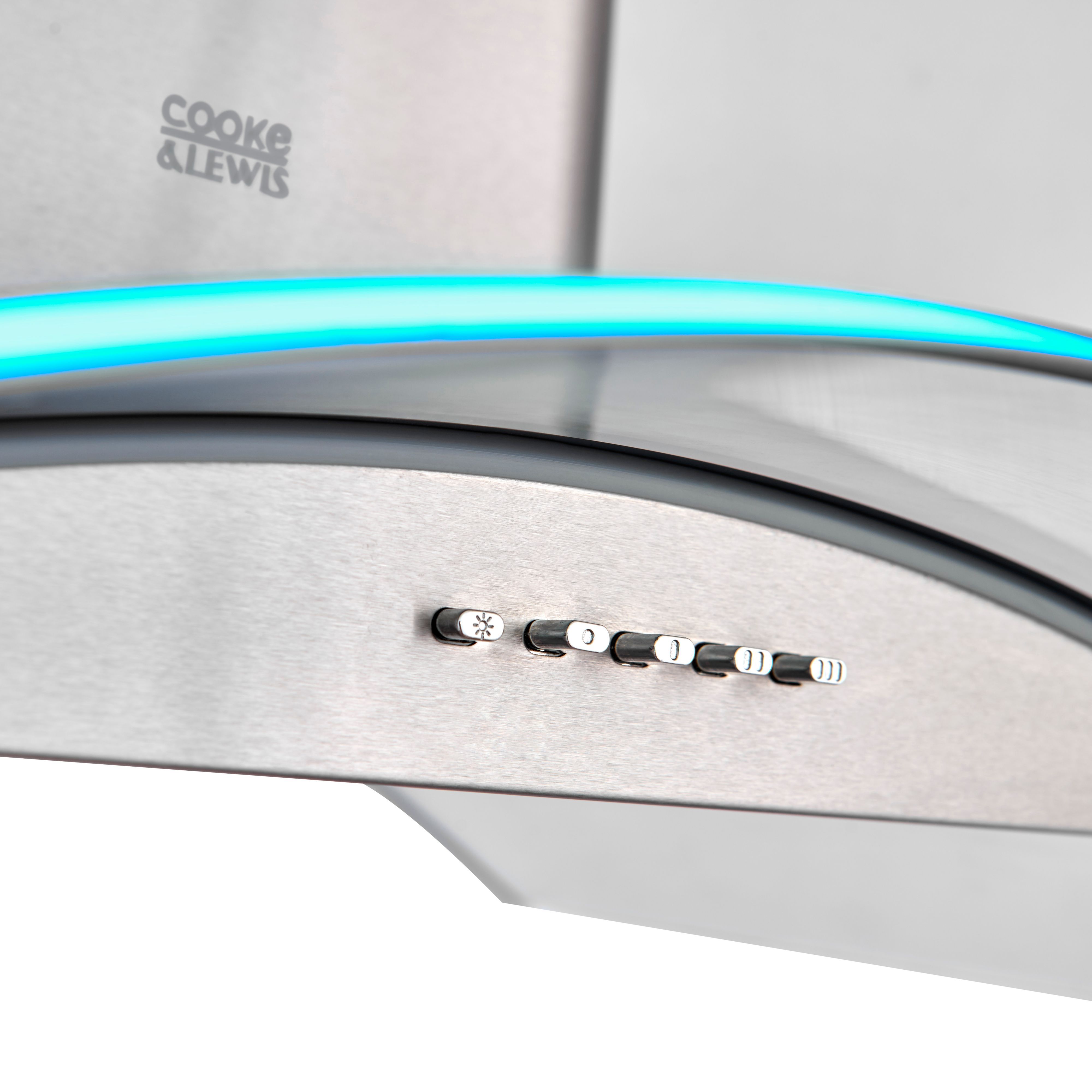 Cooke & Lewis CLCGLEDS60 Stainless steel Curved Cooker hood (W)60cm - Inox