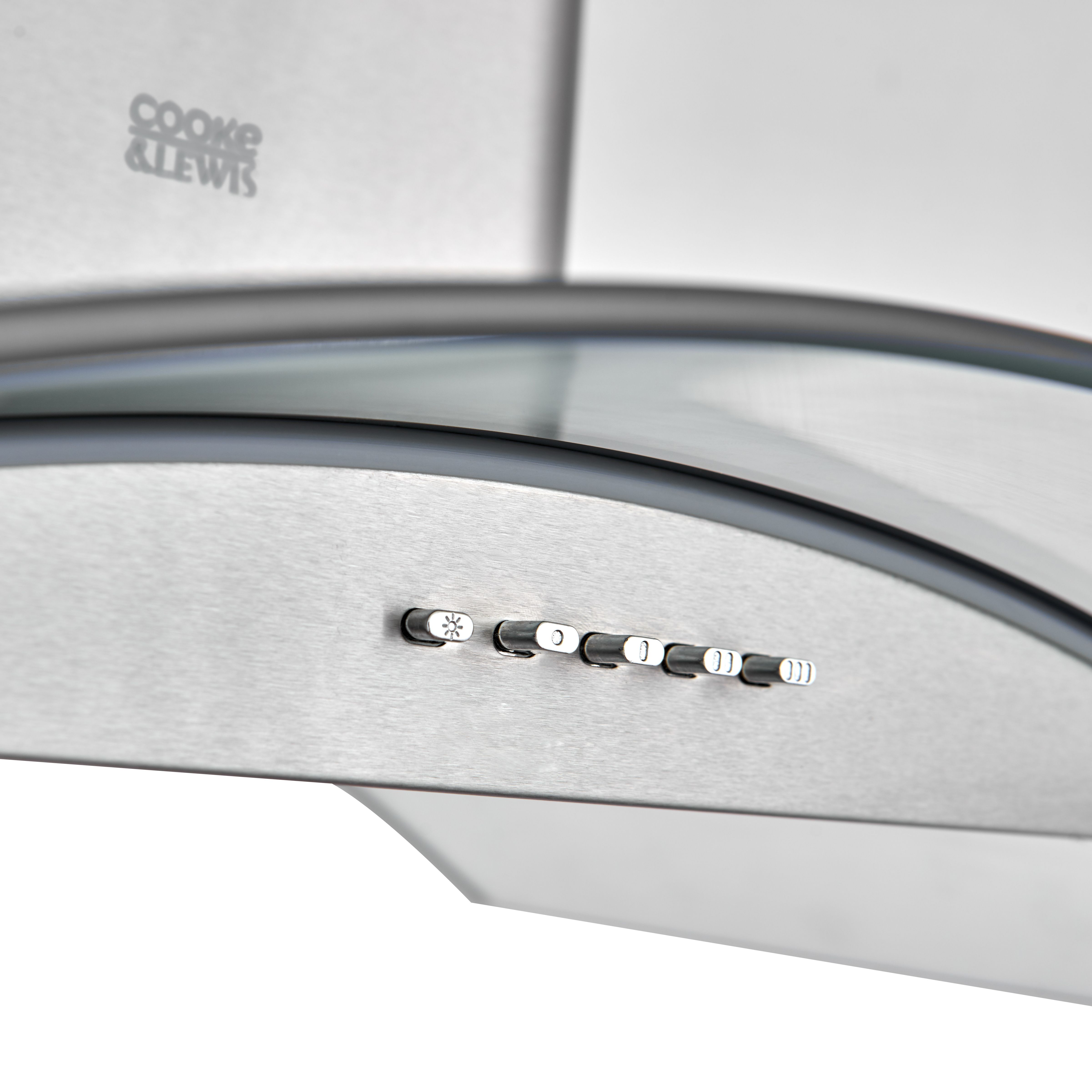 Cooke & Lewis CLCGLEDS60 Stainless steel Curved Cooker hood (W)60cm - Inox