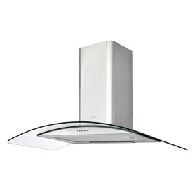 Cooke & Lewis CLCGS90 Stainless steel Curved Cooker hood (W)90cm - Inox