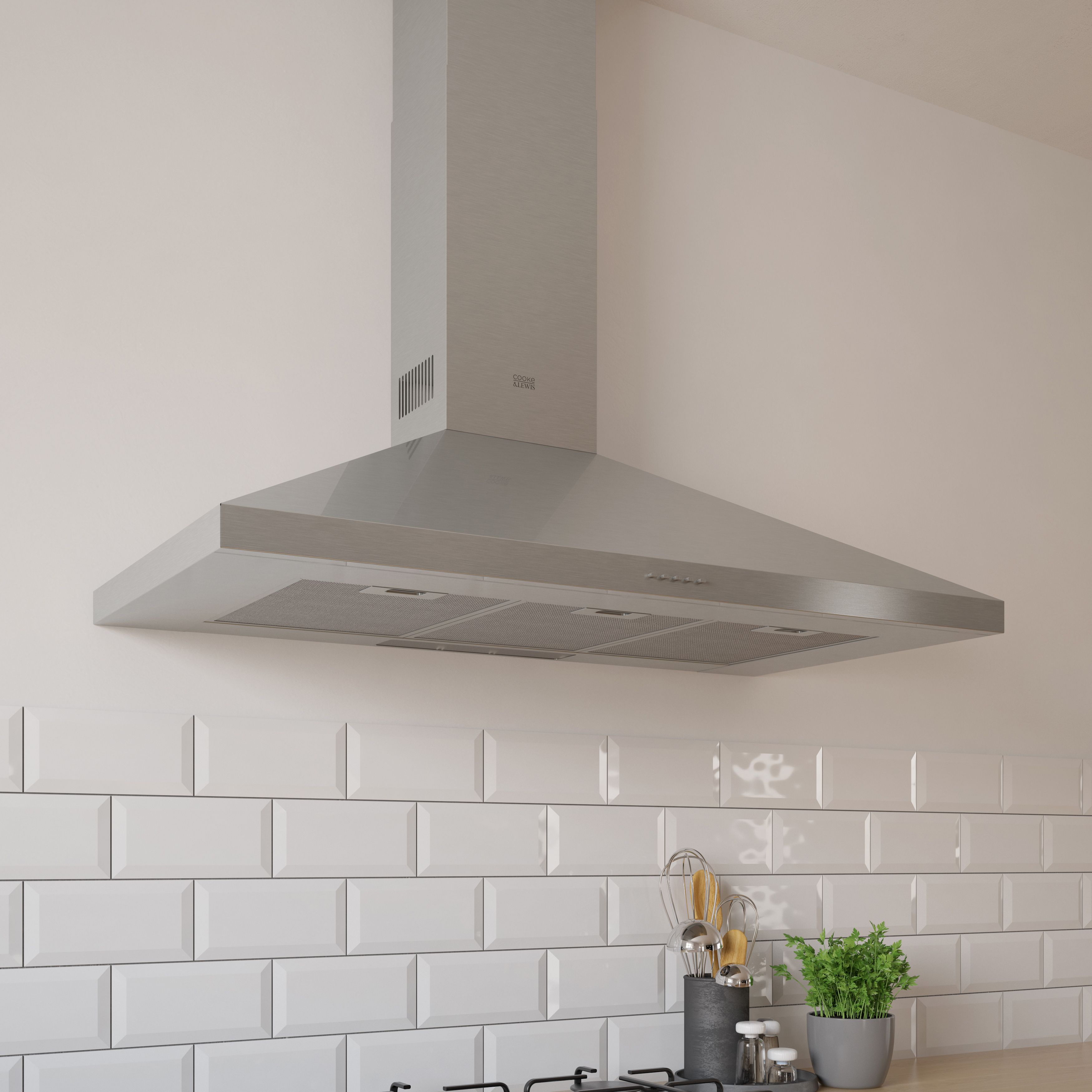 Cooke & Lewis CLCHS100 Stainless steel Chimney Cooker hood (W)100cm - Inox