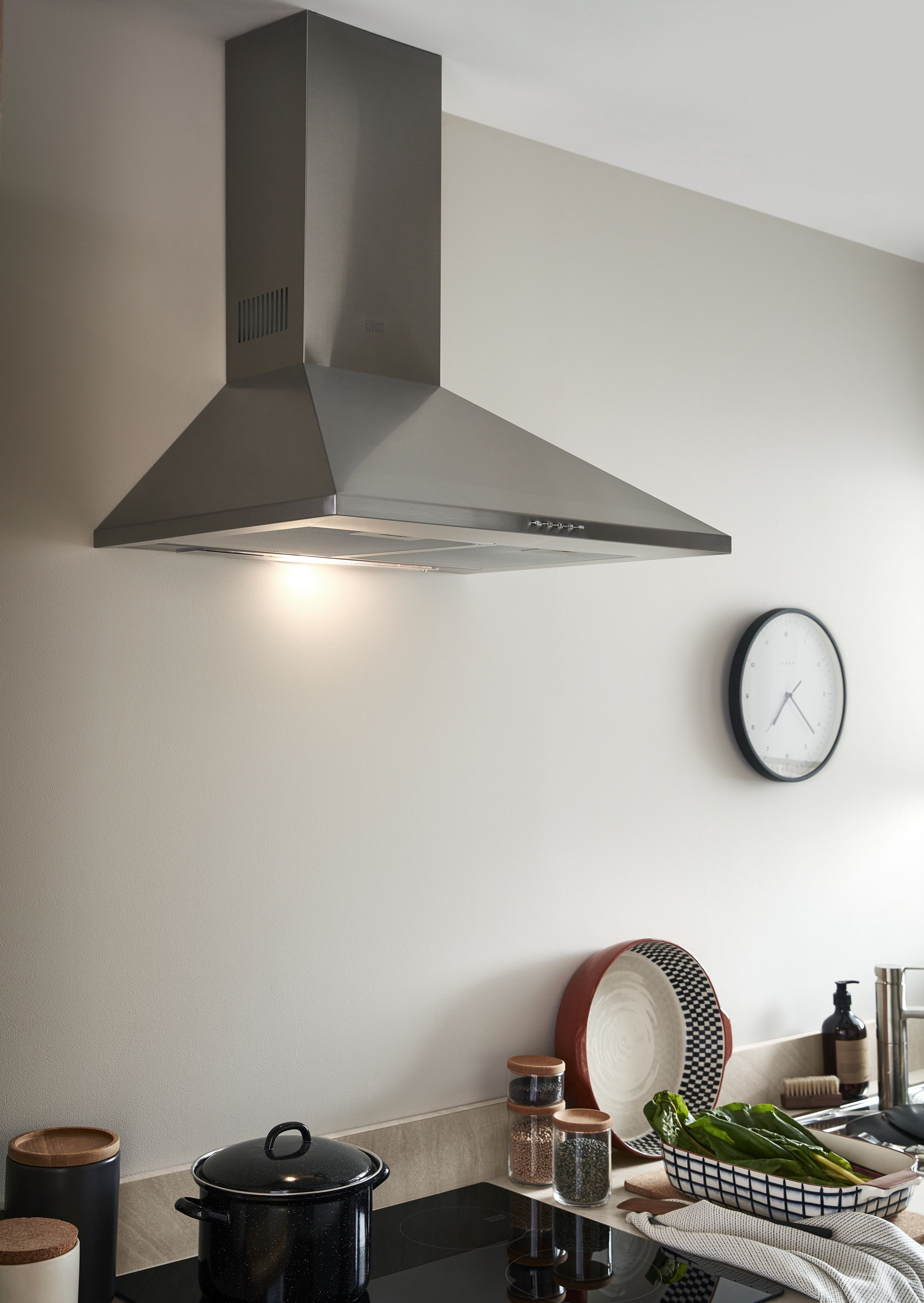 Cooke & Lewis CLCHS60 Inox Stainless steel Chimney Cooker hood, (W)60cm
