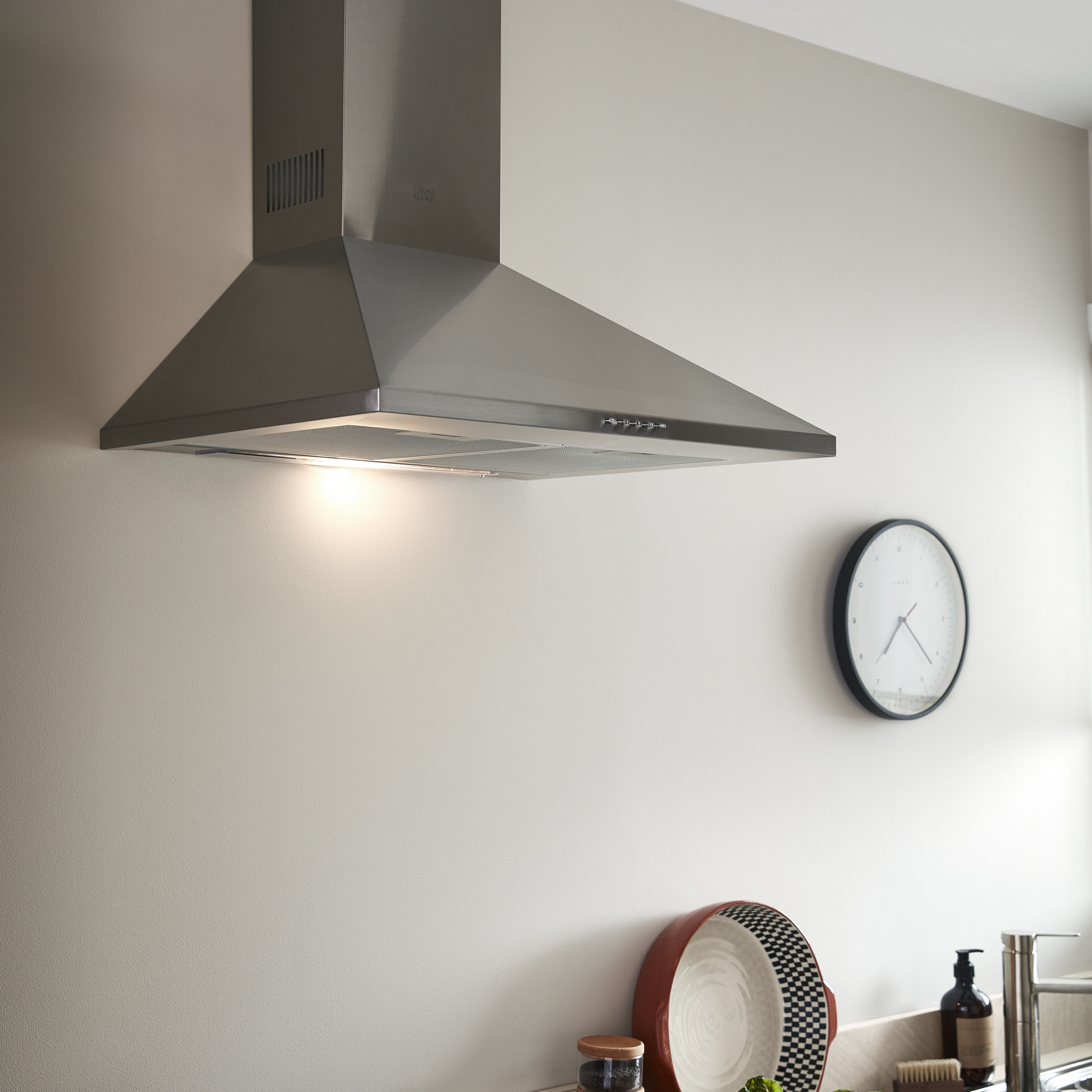Cooke & Lewis CLCHS60 Inox Stainless steel Chimney Cooker hood, (W)60cm