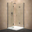 Cooke & Lewis Clear Silver effect Square Shower enclosure - Hinged door (W)80cm (D)80cm