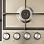 Cooke & Lewis CLGASUIT4 4 Burner Inox Stainless steel Hob, (W)580mm