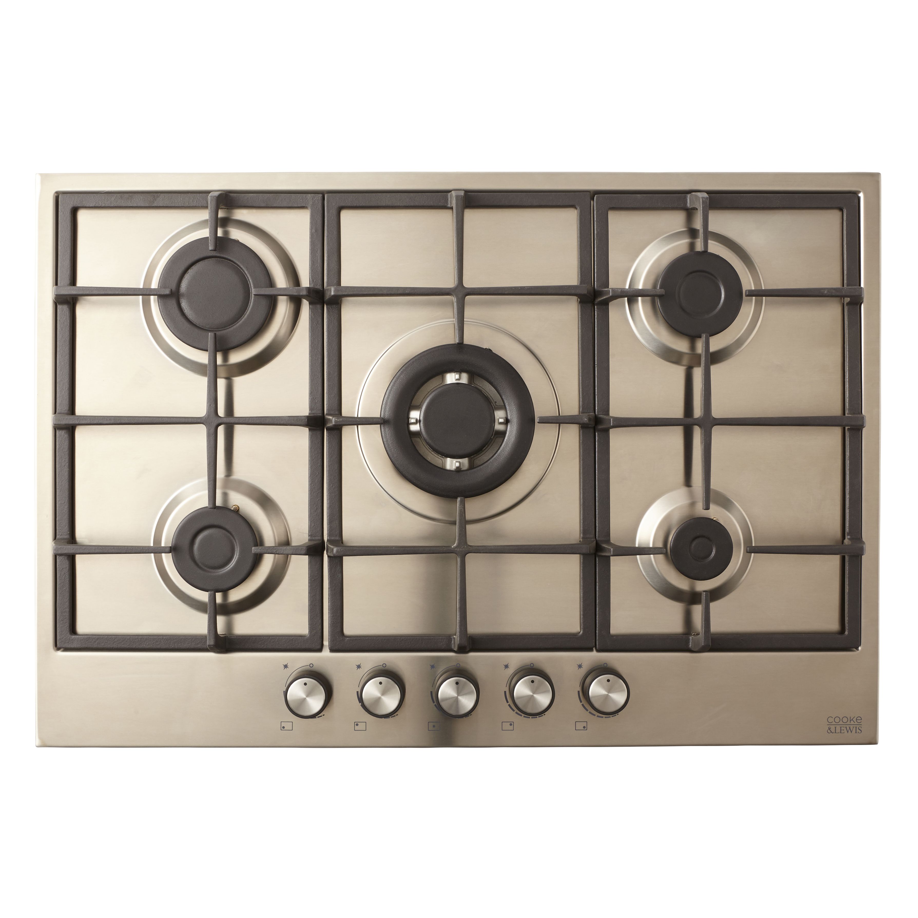 Cooke & Lewis CLGASUIT5 75cm Gas Hob - Inox