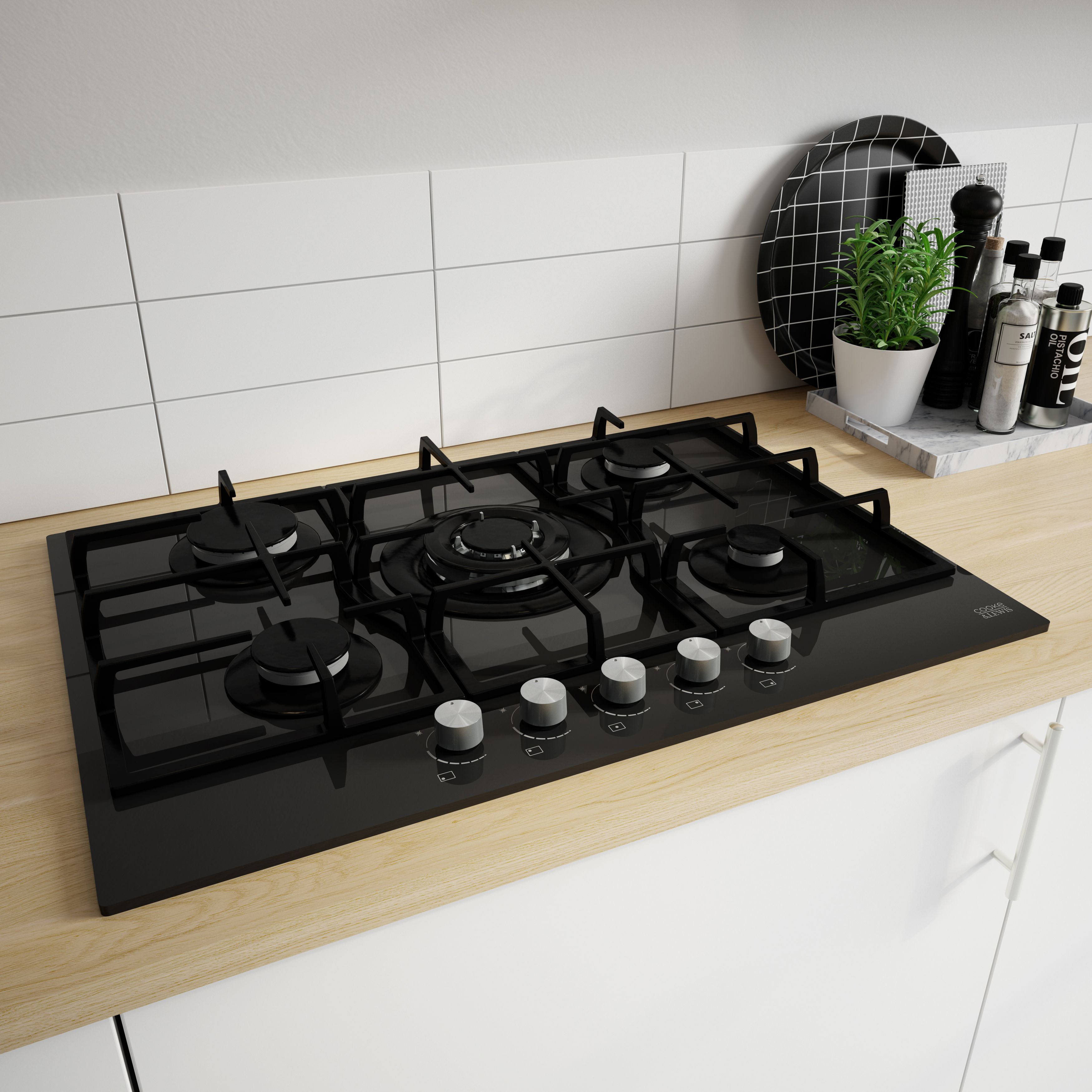 Black glass deals gas hob