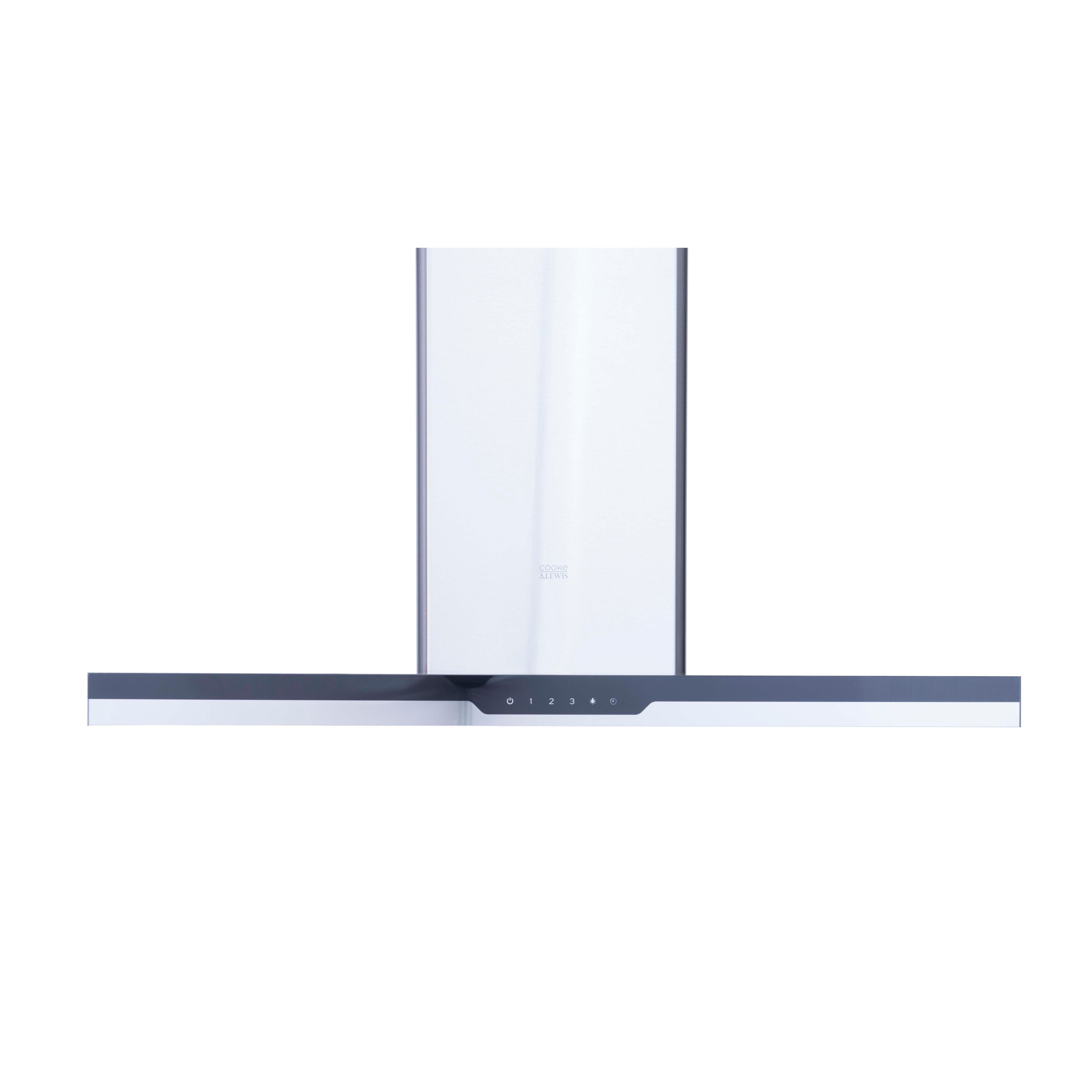 Cooke & Lewis CLIBHS90 Stainless steel Island Cooker hood (W)90cm