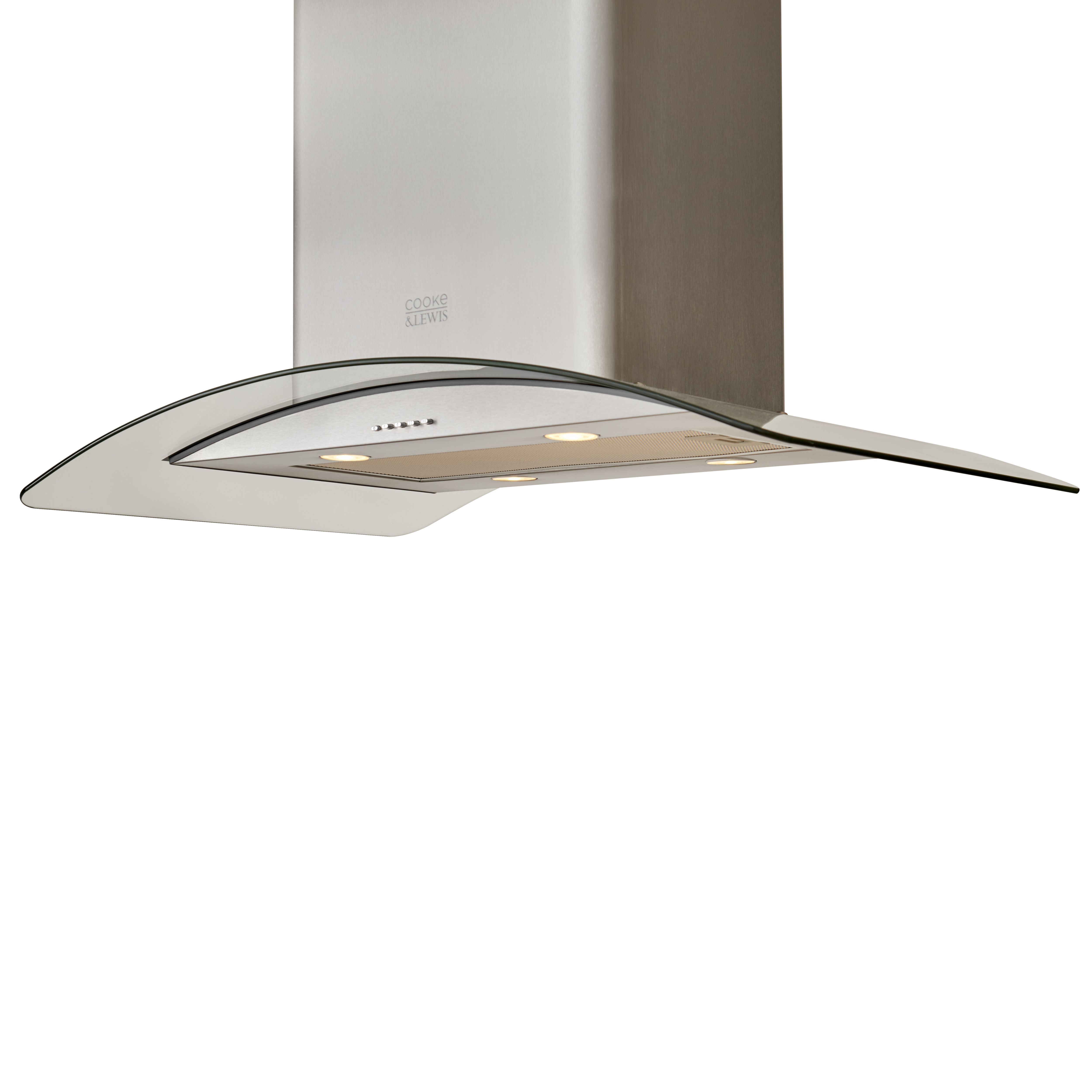 Cooke & Lewis CLICGS90 Stainless Steel Island Cooker Hood (W)90cm ...