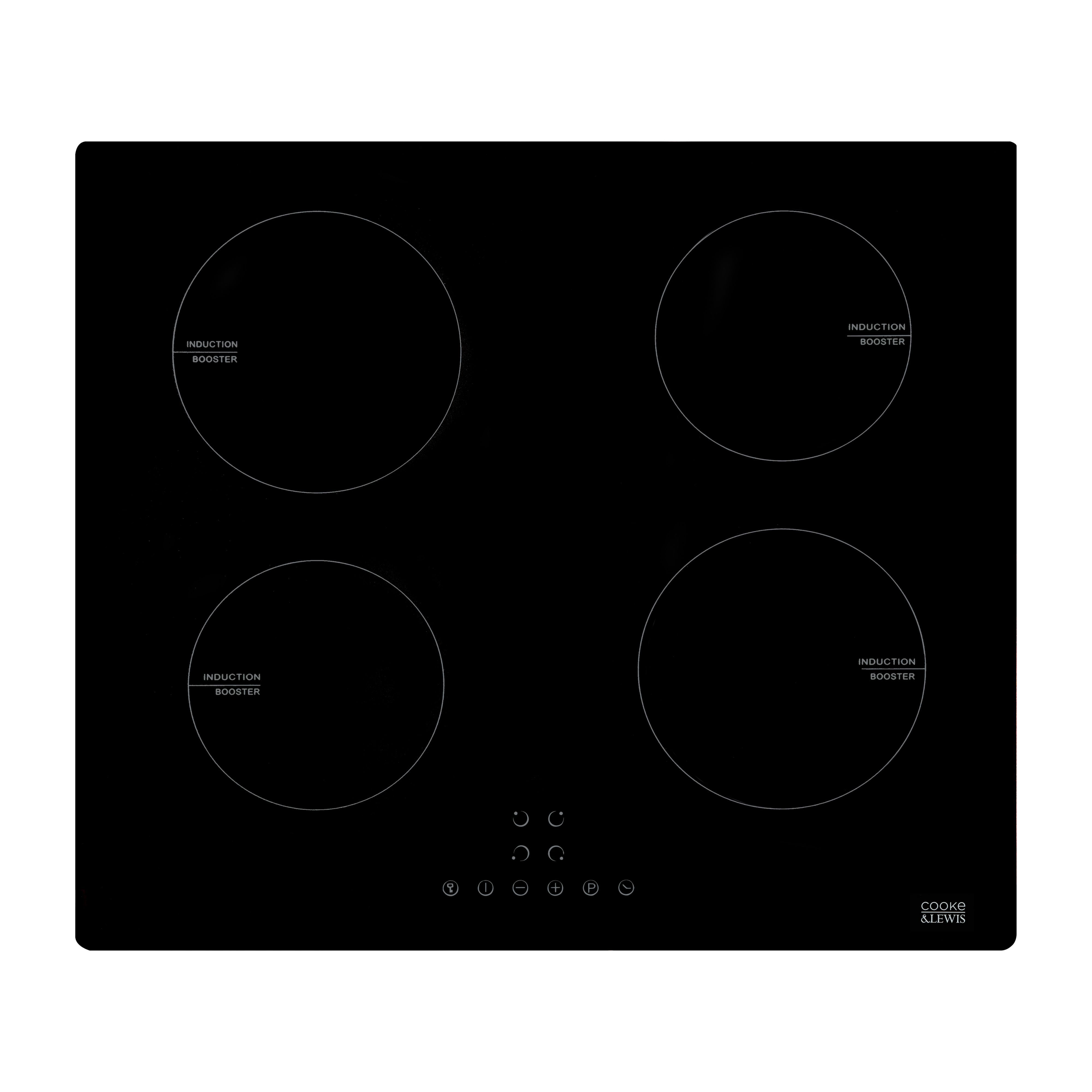 Cooke & Lewis CLIND60 4 burner Induction Hob 59cm - Black