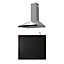 Cooke & Lewis CLIND60ERF / CL60CHRF Black Glass & stainless steel Integrated Hob & cooker hood pack