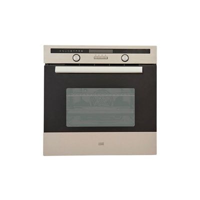 Cooke & Lewis CLMFSTa Built-in Single Multi-function Electric Oven - Brushed black & grey stainless steel effect