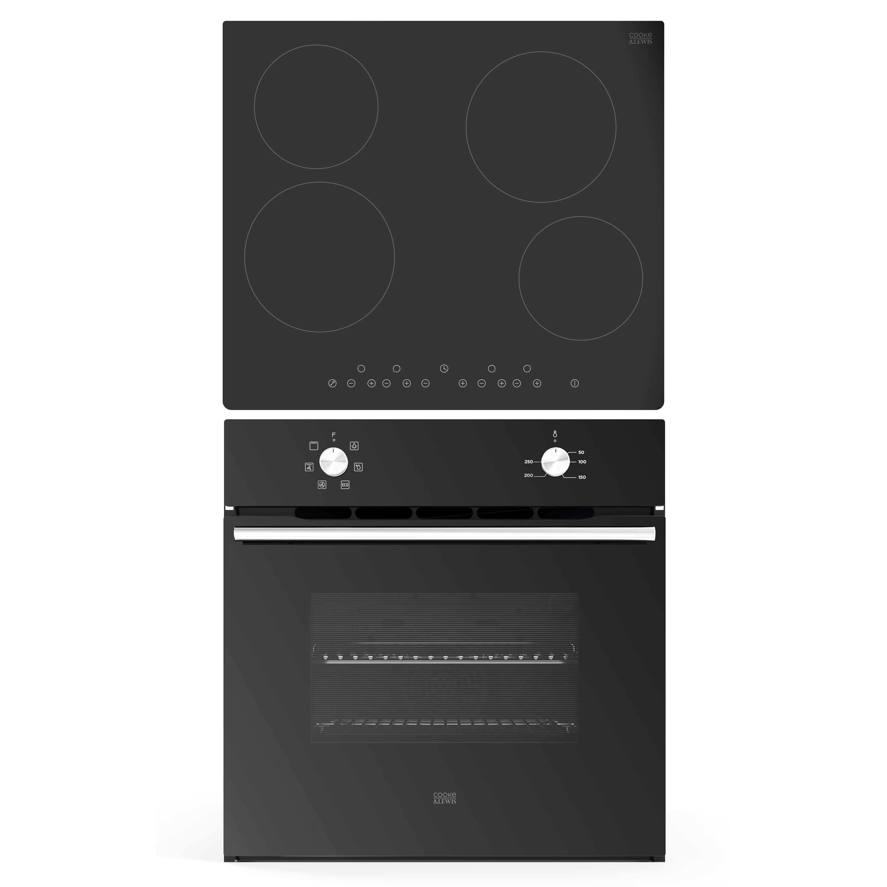 Cooke & Lewis CLOPCH65 Builtin Single Electric fan oven & ceramic hob